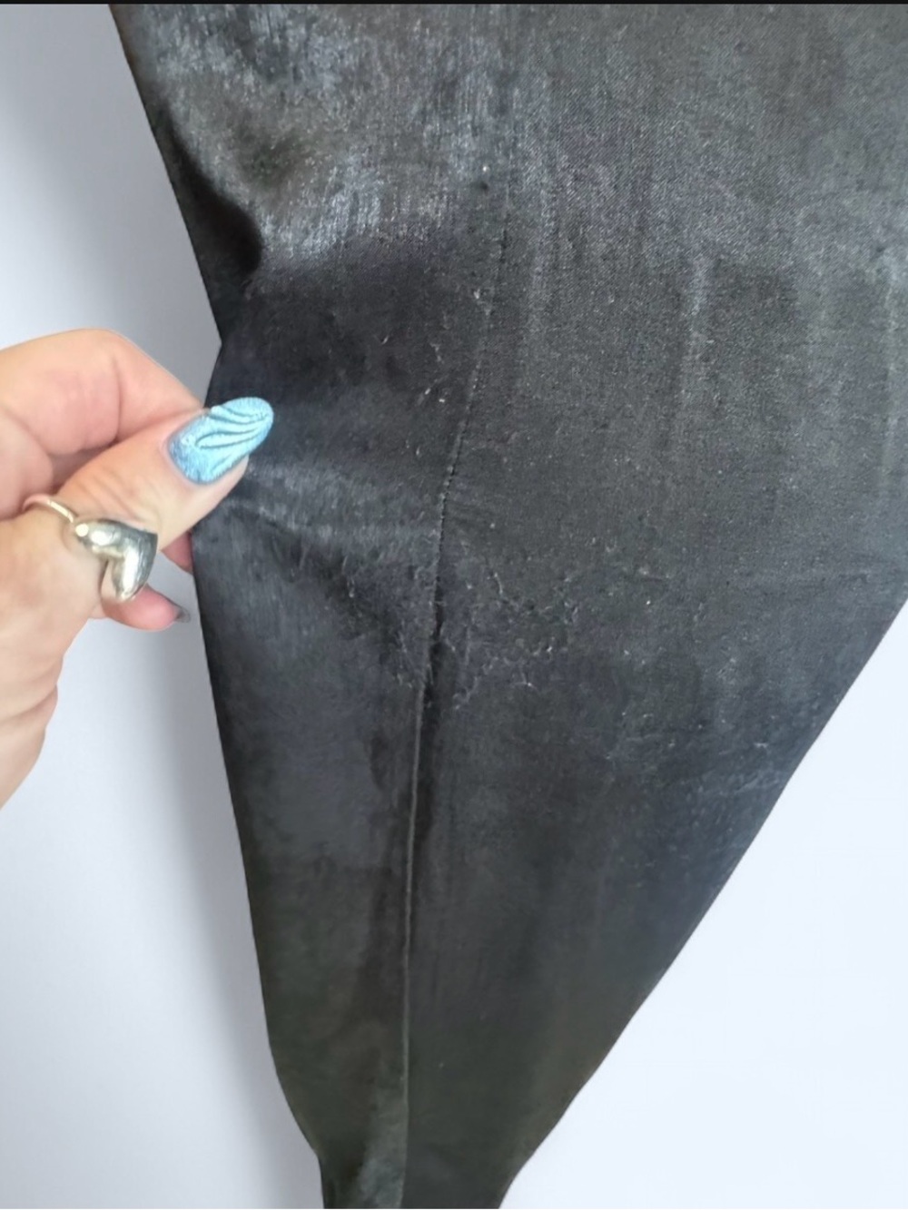 Kittenish Black Ruched Midi Slip Dress size zip hook and eye size xtra small - Picture 6 of 11